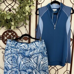 Stylish golf set faux wrap skort NWOT